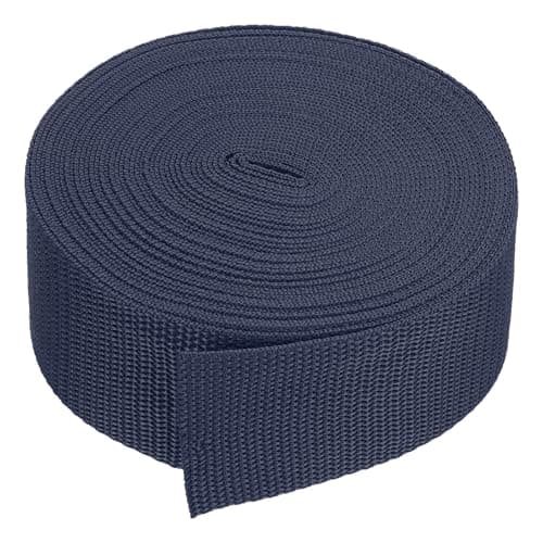 Image of PATIKIL 9 Meters Webbing, 50mm Polypropylene Webbing Strap Heavy Webbing Roll Chair Straps for Indoor Outdoor Climbing DIY Crafting, Navy Blue