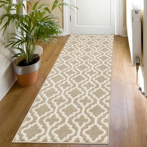 Image of SHACOS Hallway Runner Rug Non Slip Beige 50 x 150 cm Runner Rug for Hallway Washable Hall Runner Narrow Runner Rug Long Doormat Indoor Carpet Runner for Entryway, Kitchen, Laundry Room