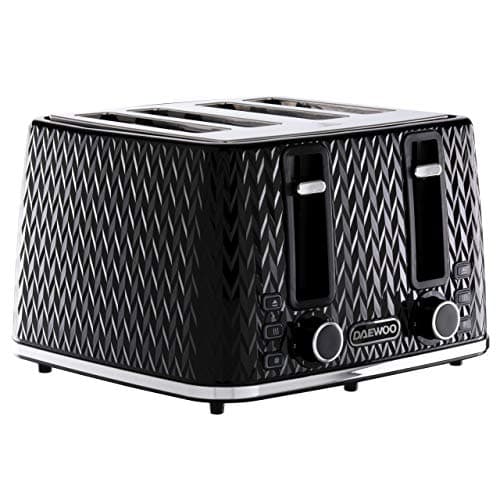 Image of Daewoo Argyle Collection, Toaster 4 Slice With Defrost, Reheat And Browning Control To Use At Your Convenience, While The Removable Crumb Tray Makes Cleaning Quick, Black