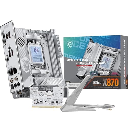 Image of MSI MPG X870I EDGE TI EVO WIFI Motherboard, ITX - Supports AMD Ryzen 9000/8000 / 7000 Processors, AM5-110A SPS VRM, DDR5 Memory Boost (up to10000+MT/s OC), PCIe 5.0 x16, M.2 Gen5, Wi-Fi 7, 5G LAN