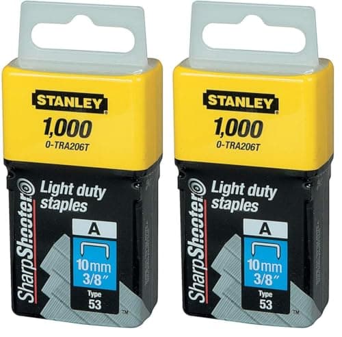 Image of Stanley 1-TRA206T 10mm A-Type Light Duty Staples (1000 Pieces) (Pack of 2)