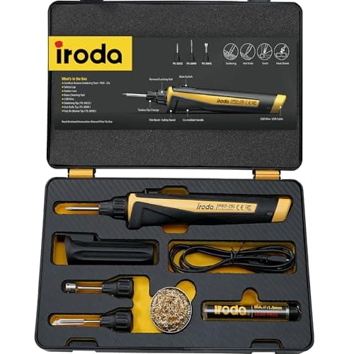 Image of IRODA SOLDERPRO Cordless Soldering Iron Kit Type C 30W 3-in-1, 3200mAh Japanese Battery | USB Rechargeable Soldering Iron with Temperature Control | Rapid Heat Up | Taiwan Made (25LK)