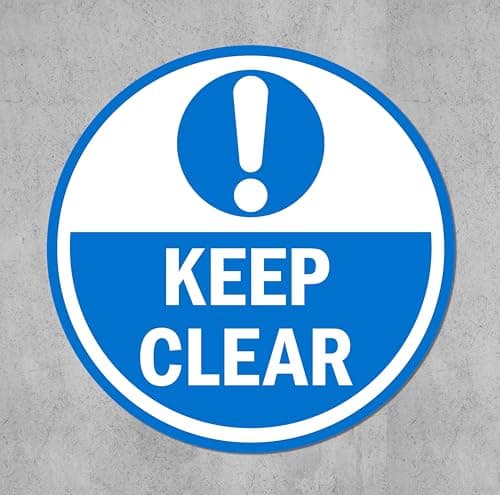 Image of Keep clear floor sticker - Self adhesive floor graphic (600mm x 600mm)