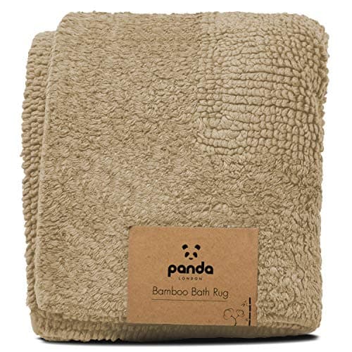 Image of Panda Bamboo Bath Rug 50 x 80 cm - Ultra-Absorbent, Non-Slip and Machine Washable, Spa-Like Experience, Sand