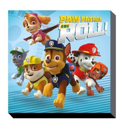 Image of Pyramid International "Paw Patrol On A Roll Canvas Print, Cotton, Multi-Colour, 1.80 x 30.00 x 30.00 cm