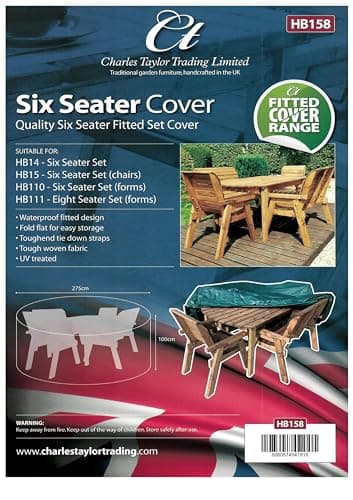 Image of Charles Taylor Garden Furniture Deluxe Fitted Six Seat Table Set Cover