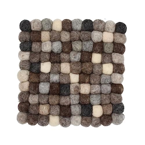 Image of Grült Home Trivet - Felt Trivet for Cups, Pots, Pans and Cups, Hand-Felted in Nepal (Grey, Square 10 cm)