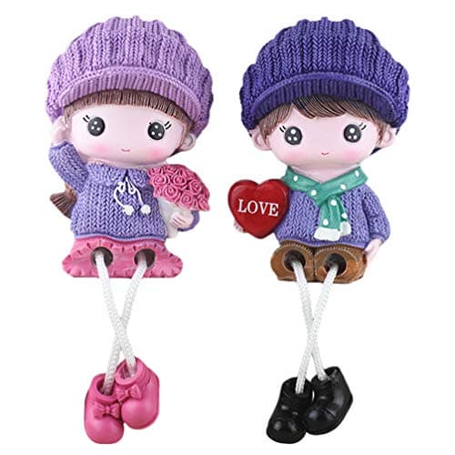 Image of Amosfun House Ornaments 2 Pcs Resin Couple Figurines Girls Boys Statue Couple Sitting Statues Tabletop Decoration Wedding Favor Engagement Valentines Day present Desk Topper