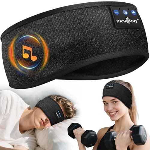 Image of MUSICOZY Sleep Headphones Headband, Upgraded Bluetooth 5.4 & 16H Playtime - Ultra-Thin Wireless Headband Headphones for Side Sleepers, Machine Washable, Unisex for Sleeping, Yoga, Relaxation