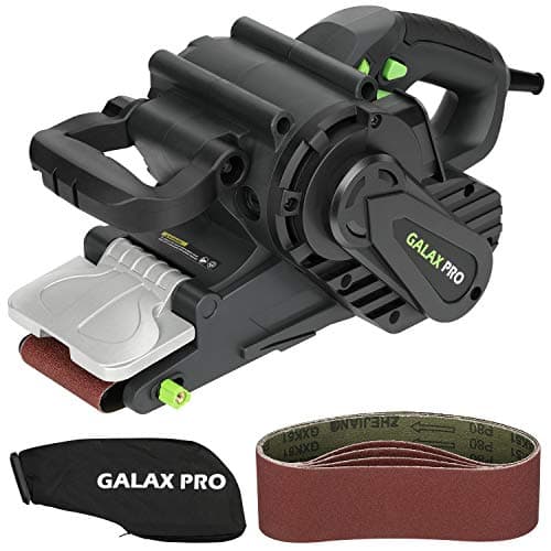 Image of GALAX PRO 1010W Belt Sander, 120-380 RPM 6-Variable Speed Settings Electric Sander,5 Sanding Belts(76x533 MM), Dust Bag,for Wood