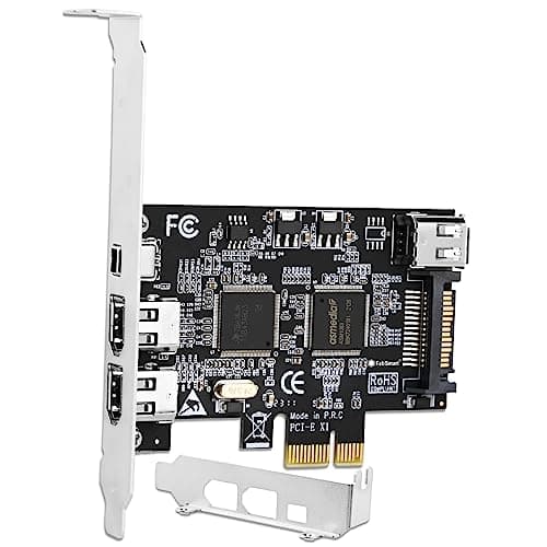 Image of FebSmart 4 Ports PCIE Firewire 400 1394A Expansion Card, Texas Instruments TI TSB43AB23, Plug and Play on Windows and MAC Desktop PCs, 3X 6Pin and 1X 4Pin 1394A Ports, 400Mbps Max Speed (FS-FW400)