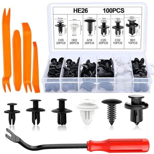 Image of QIZUN 100Pcs Car Trim Clips for Volvo T5 T6 XC40 XC60 S60 S90 XC90 V60 V90 C40, Plastic Rivets Bumper Fasteners Door Panel Retainer Clips with Removal Tool Kit Assortment