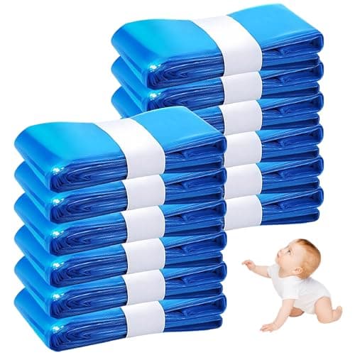 Image of 12er-Pack Nappy Bin Refills, vacvad 4.5m Diaper Bin Pail Disposal Bags, Nappy Bin Liners Replacement Strong Seal & Tear Resistance, Compatible with Most Nappy Disposal Systems (Blue)