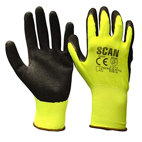 Image of Scan GLOLATYXL Foam Latex Coated Glove - Yellow