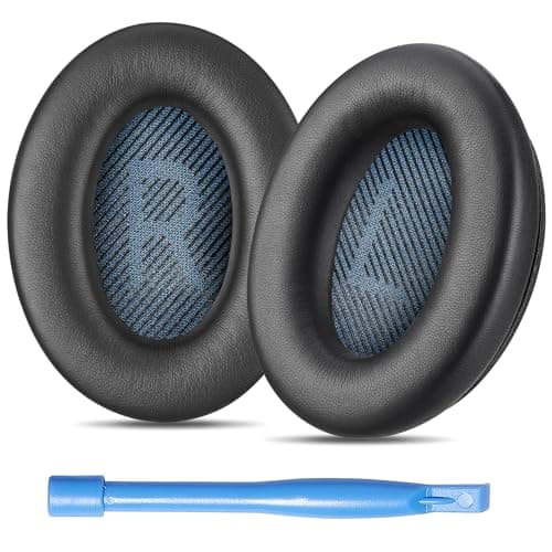 Image of Premium Replacement SoundLink Around-Ear 2 Ear Pads/SoundLink AE2 Ear Pads Cushions compatible with Bose SoundLink Around-Ear 2 (AE2) Headphones (Black). Premium Protein Leather/High-Density Foam