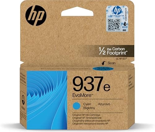 Image of HP EvoMore 937e Original Ink Cartridge, Cyan