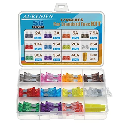 Image of AUKENIEN Car Auto Automotive RV Standard Blade Fuses Assortment Kit 2A 3A 5A 7.5A 10A 15A 20A 25A 30A 35A 40A 12V 32V ATC ATO Fuse for Vehicle RV SUV Motorcycle Truck Motor Boat