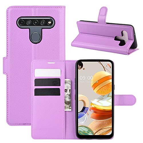 Image of Hülle® Wallet Flip Case Compatible for LG K61 (Purple)
