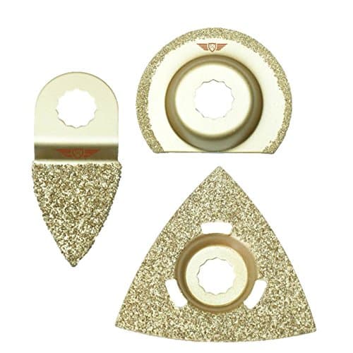 Image of 3 x TopsTools WXKC3 Mixed Grout Blades Compatible with Worx Sonicrafter, Worx 250W, Erbauer Multitool Multi Tool Accessories