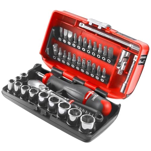 Image of FACOM RL.NANO1 6-Point 1/4" Metric Socket, 6 Pieces