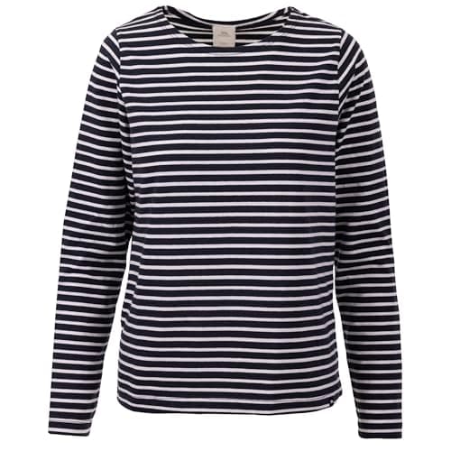 Image of Trespass Womens Long Sleeve Striped Pullover Top with Ribbed Cuffs Karen