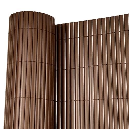 Image of Oypla 1m x 4m Brown PVC Outdoor Garden Fencing Privacy Screen Roll