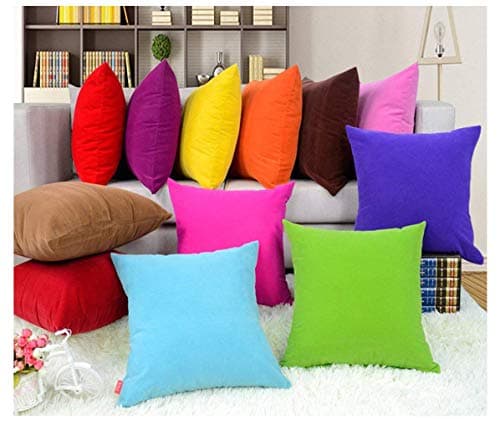 Image of Coliang Throw Pillow Case - Colorful Multi-Color Soft Plain Solid Cushion Cover for Sofa and Office - 45x45CM (No Insert) - Roland Purple