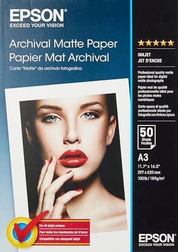 Image of Epson 2357148 Archival Matte Paper Matte paper A3 (297 x 420 mm) 189g / m2 50 sheets