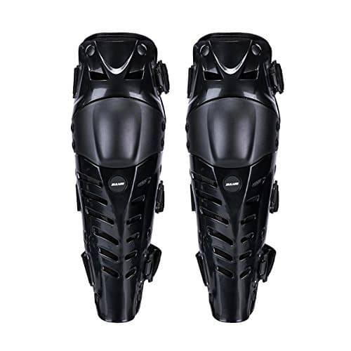 Image of GES Upgraded Knee Pads Motorcycle Knee Protective Knee Shin Guards Protector Kit Motocross Racing (Full Black)