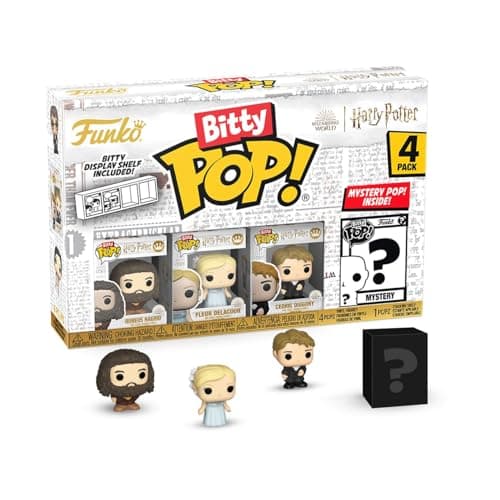 Image of Funko Bitty Pop! HP GOF - Hagrid 4pk and a Surprise Mini Figure - 0.9 Inch (2.2 cm) - Harry Potter Collectible Stackable Display Shelf Included - Gift Idea Party Bag Stocking
