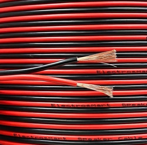 Image of electrosmart 5m Red/Black 2x 1mm 2x 89 Strand Speaker Cable Wire for Home HiFi/Car Audio etc