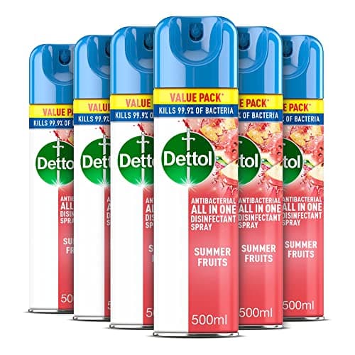 Image of Dettol Antibacterial All in One disinfectant Spray Summer Fruits 500ml x 6