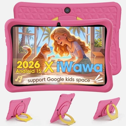 Image of DigiLand Kids Tablet 10.1 inch,Android 15 Tablets,6GB RAM+32GB ROM (Expand to TF) Parental Control,Kids Software Pre-Installed,Dual Camera 2MP+5MP,Android Learning Tablet with Proof Case(Pink)