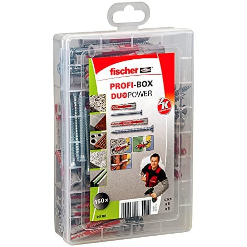 Image of fischer -DUOPOWER PROFIbox + screws, dowel box and screws, case of 150 pcs.