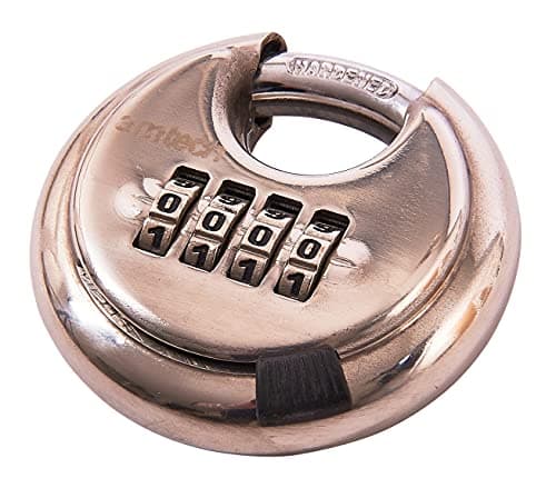Image of Amtech – Combination Disc Padlock, Stainless Steel Body, 9mm Hardened Shackle, Resettable 4-Digit Code for Chains, Sheds, Garages, Lockers and Toolboxes, 70mm
