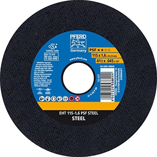 Image of Pferd EHT1151,6A46PPSF A46PPS Flat Cut-Off Wheel, 0 V, Multi-Colour, 115 x 16 mm