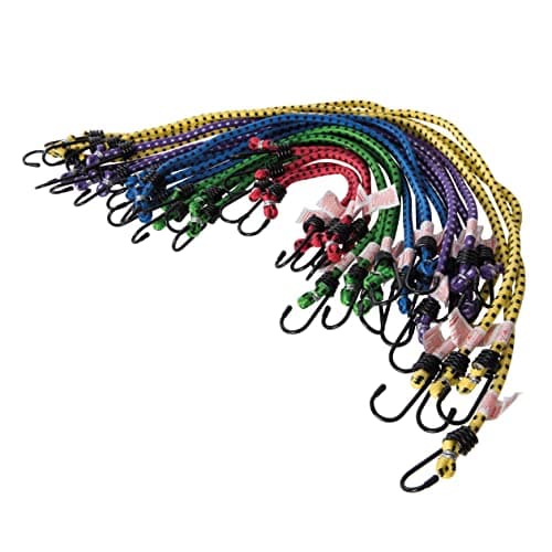 Image of Silverline Bungee Cord Set – 20 Piece Assorted Elastic Straps with Steel Hooks for Luggage & Cargo Securing (759497)