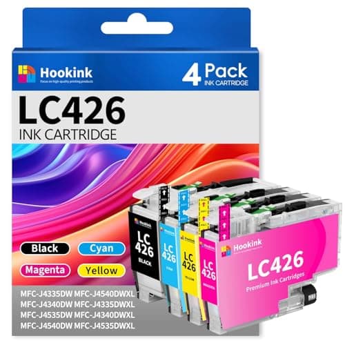 Image of Hookink LC426 Ink Cartridges for Brother LC426 LC426XL LC-426 LC-426XL Multipack Compatible for Brother MFC-J4335DW MFC-J4340DW MFC-J4535DW MFC-J4540DW Printer (1Black 1Cyan 1Magenta 1Yellow)
