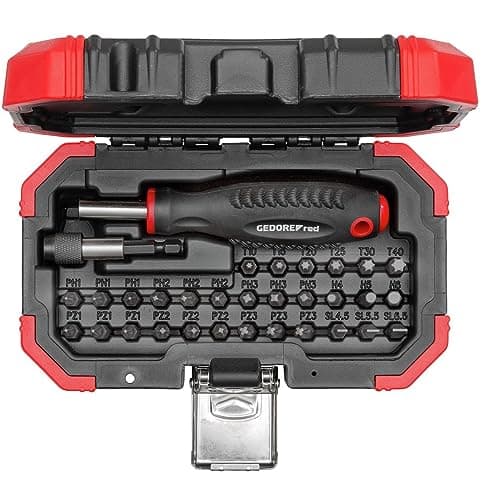 Image of GEDORE Red Bit Set 1/4 Inch 32-Piece Set (PH, PZ, TX, in, SL), with Quick Release Adaptor
