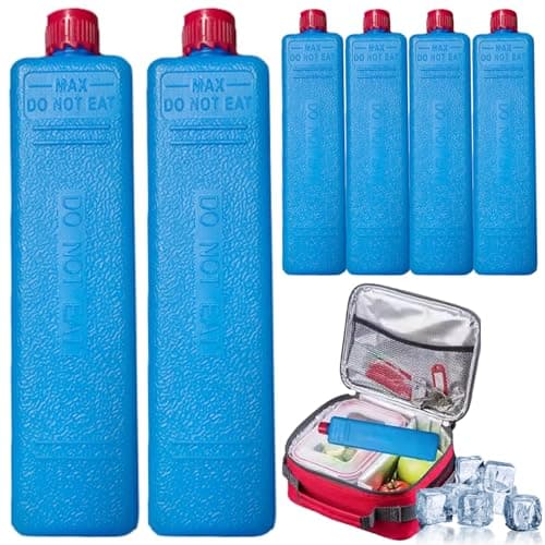 Image of Pesoncarl Ice Packs, 6Pcs 200ML Resuable Long Lasting Freezer Blocks, Portable Cooler Ice Packs Keep Cool for Food Beverage Refrigerator Air Conditioner Fan