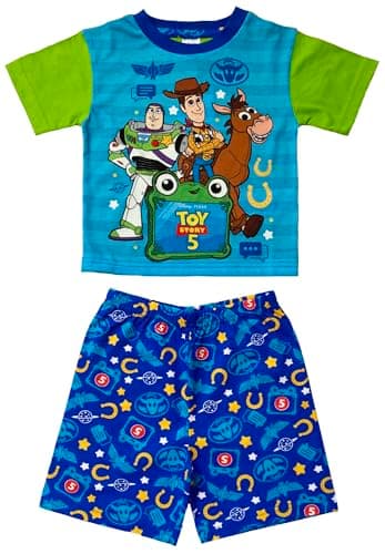 Image of Disney Toy Story 5 Boys Short Pyjamas Ages 18 Months to 8 Years (UK, Age, 7 Years, 8 Years) Blue, Green