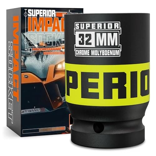Image of KIRXST 1 Inch Drive Deep Impact Socket 32mm Metric Jumbo Socket, Axle Nut Sockets for Car Wheel Hub Nuts, Trucks, Large Construction Machinery and Equipment