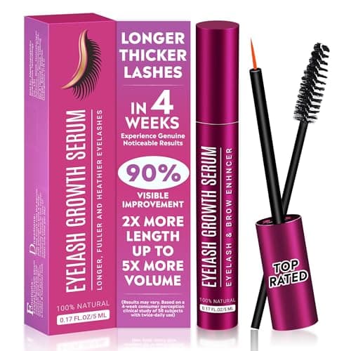Image of Lash Serum for Eyelash Growth - Prostaglandin-Free Eyelash Serum with Peptide for Longer Thicker Fuller Lashes & Eyebrows, 5ml