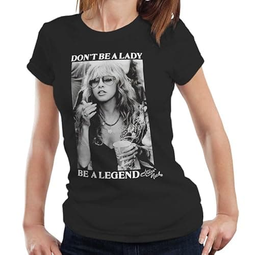 Image of Stevie Nicks Don’t Be A Lady Be A Legend Ladies T-Shirt – Retro Vintage Tee - M Black