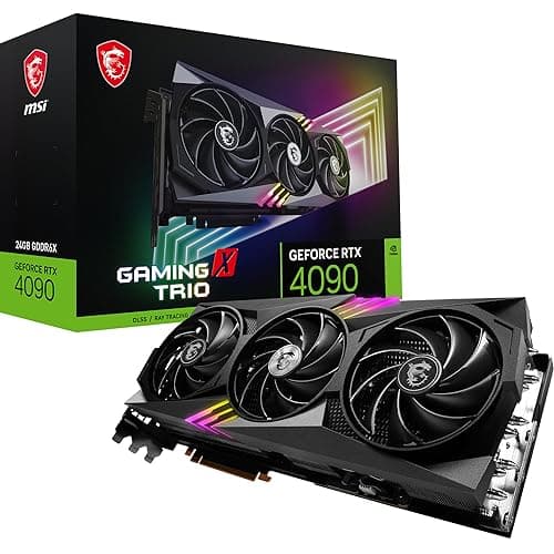 Image of MSI GeForce RTX 4090 GAMING X TRIO 24G Gaming Graphics Card - 24GB GDDR6X, 2595 MHz, PCI Express Gen 4, 384-bit, 3x DP v 1.4a, HDMI 2.1a (Supports 4K & 8K HDR)