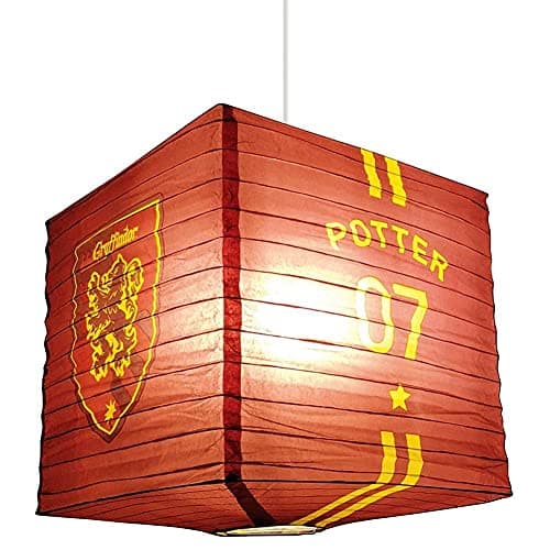 Image of Groovy Uk Harry Potter Quidditch Cube Paper Shade, Black/Burgundy/Yellow