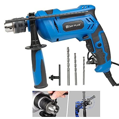 Image of 850W 230V Heavy Duty Electric Rotary Hammer Drill Impact Driver Bit Set 3000 RPM with Depth Gauge, Powerful Variable Speed Drill for Drilling Steel Masonry Concrete Wood