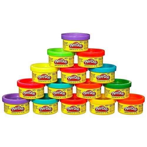 Image of Play-Doh Hasbro Party Bag, 15 x 28 g Pots of Modelling Clay and 16 Stickers, Clay Crafting Item for Children and Girls from 2 Years