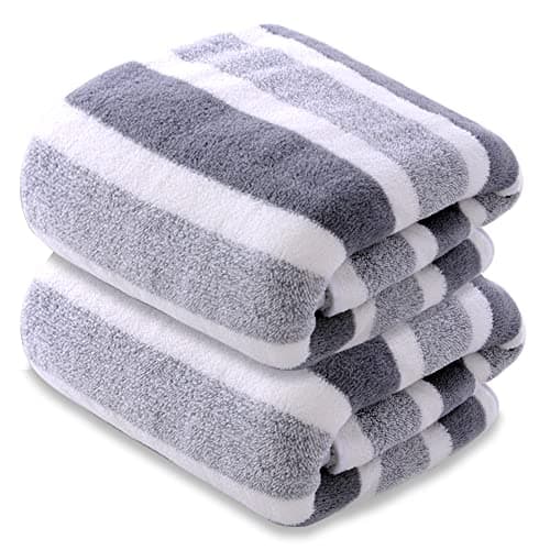 Image of SOFTBATFY Microfiber Bath Towels, 2 Pack 70x140cm Lightweight, Absorbent, Super Fluffy and Fast Drying Towel for Travel, Vacation, Fitness and Yoga (70x140cm, Grey)