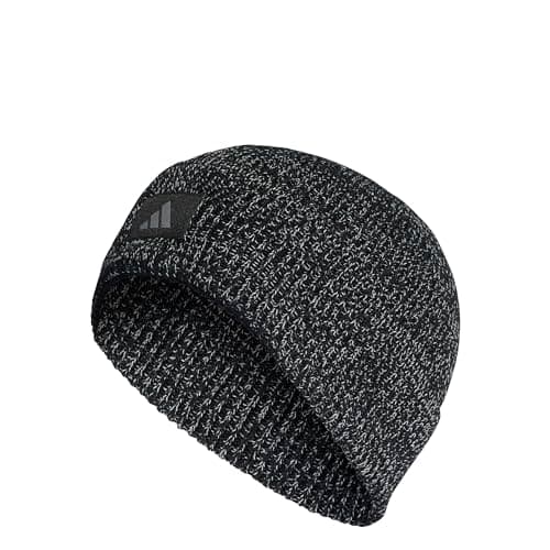 Image of adidas Unisex COLD.RDY Reflective Running Beanie, Black/Reflective Silver, M